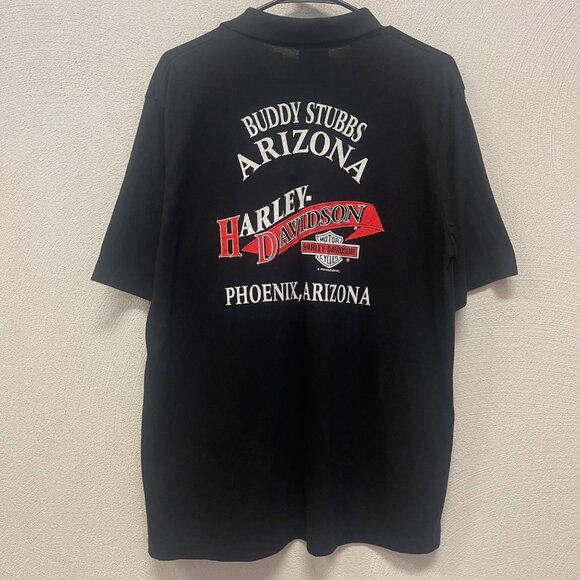 Vintage '92 Harley Davidson Buddy Stubbs Phoenix Arizona Black Polo Shirt Sz XL - Picture 1 of 8